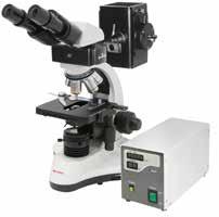 36 MX 300 (F) Fluorescence microscope - Fluorescence microscope with ICO Infinitive optics - Ergonomical modern design - Quintuple reverse-angle ball-bearing nosepiece - 5 objectives s-plan achromat: