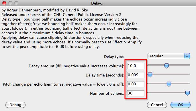 Great Voice Effects in Audacity Robot Go to Effect > Delay Use these settings Repeat the same effect by going to