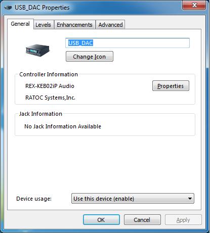 7-1.Listen HD Music with Direct Sound and Kernel Mixer (1) Double click "RAL-KEB02iP Audio" at "Playback" tab.
