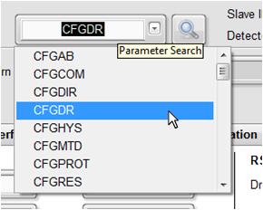 Pressing ENTER or clicking on the search button brings you to the tab containing the parameter and the control is then illuminated.