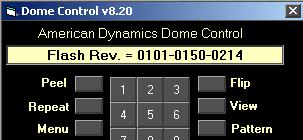 (highlighted arrows). Figure 24. Dome control menu view Flash Rev Button Flash Rev.