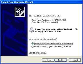 Windows should indicate that new USB hardware was found and will launch the Found New Hardware Wizard (Figure 1). 11.