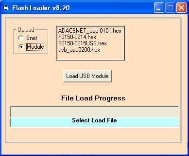 Load progress is indicated in the File Load Progress window. Note: If only one hex file is present in the directory, it will be automatically loaded and Figure 14 