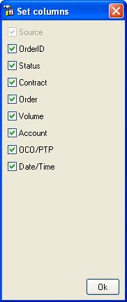 7.3.2.1 Customize Columns You can customize your Open order table list by editing which order properties would appear on the window.