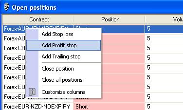 7.4.2.1 Add Stop Loss Maran allows you to add stop loss on your open position orders.