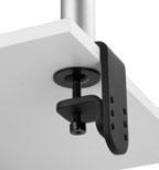 channels for a clean and professional look Desk Clamp and Bolt Through mounting options for versatility