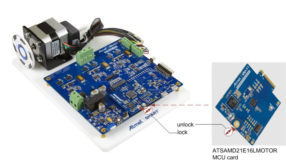 1. ATSAMD21E16L Microcontroller Card for Atmel Motor Control Starter Kit The ATSAMD21E16LMOTOR is an MCU card for Atmel Motor control starter kits.
