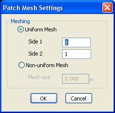 in the Frame window Right click and choose Patch Meshing from the pop up menu For uniform meshes specify the mesh density along each side of the