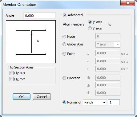 Select one or more members Choose Member Orientation from the Frame menu The following dialog