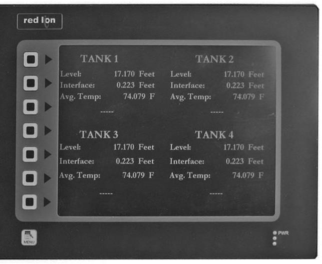 Terminals LCD Modbus Terminal Displays up to 4 tanks (2 levels, temp, volume) Displays up to 8 tanks (2 levels, temp) Displays levels in ft., in, and 16ths in.