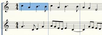 C. To insert music When you copy and paste, Finale overwrites the content in the target region.