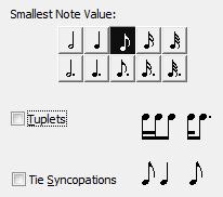 For example, if your piece does not include any notes shorter than an eighth note, you can specify the