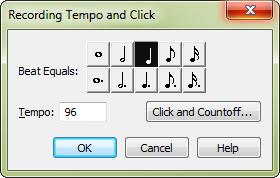 C. To change the recording tempo and countoff If you are transcribing a complex passage, you may want to record at a slower tempo for greater accuracy.