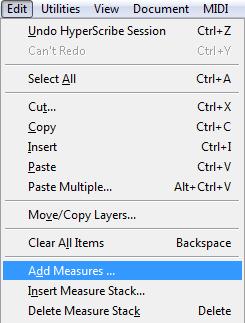 A. To add and delete measures WORKING WITH MEASURES 1 From the Edit menu, choose Add Measures.