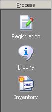 MA EVR Menus and Workspaces Process Toolbar The Process Toolbar contains the following buttons: Registration - Opens the Registration Selection window, used to start title and registration