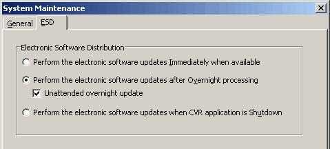 CVR Massachusetts EVR Online User's Guide Electronic Software Distribution (ESD) allows your MA EVR workstation to automatically download and install software updates, ensuring that your workstation