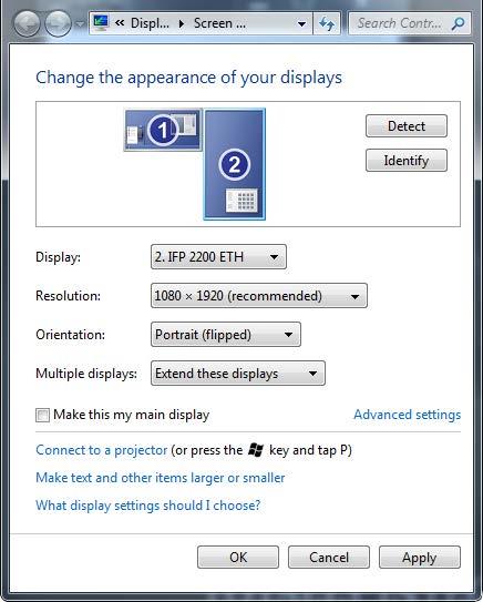 Software description 3.6 Universal Pointing Device Driver (UPDD) 3.6.4.3 Touch in Extended Monitor mode In Extended Monitor mode you can operate a PC with several touch devices.