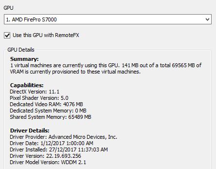 GPU Acceleration Technologies By looking at the Hyper-V settings we can easily note how many virtual machines are using this GPU under the GPU details.