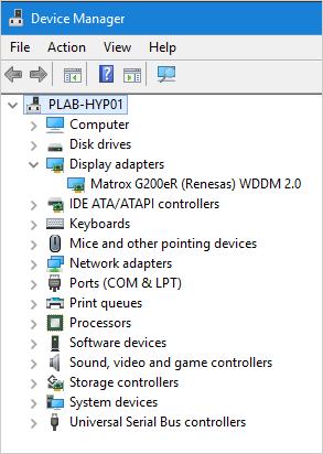 GPU Acceleration Technologies 5 After dismounting the GPU from the host, note that this is no longer listed under Display adapters from the device manager on the