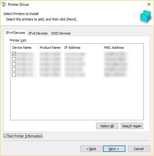 Installing the Driver 8 Change [Printer Name] click [Next]. [Configuration Profile] > [Change]: Click this only when you need to change or import a configuration profile.