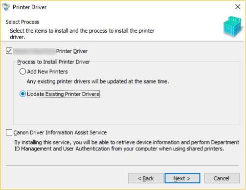 Updating/Uninstalling the Driver 4 5 Check [Printer List for Driver Installation] click [Start].