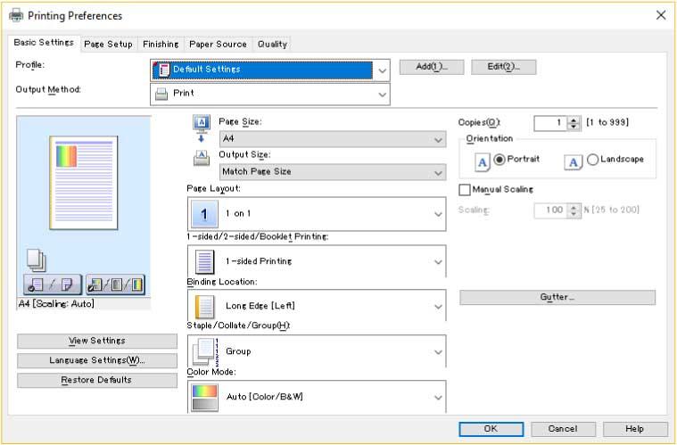 Printing NOTE If the function you want to use is not displayed in the print settings screen, configure the print settings after enabling the functions of the device by acquiring the