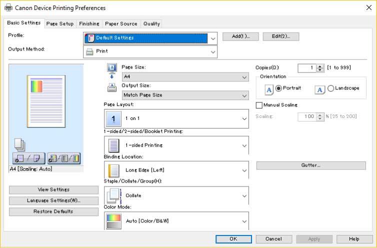 Printing How to Refer to the Help For details about how to use the driver and each of the functions,