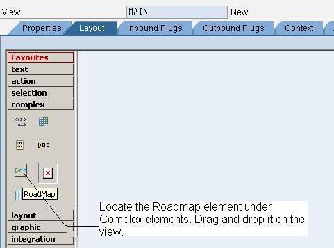 Define view layout Place a Roadmap element on the