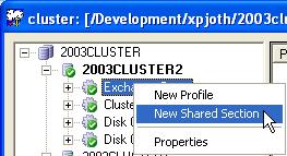 Add new shared section Add new shared section Nimsoft probes may expose one or more so-called shared sections for the cluster probe.