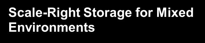 Scaling Up Scale-Right Storage for Mixed Environments Shared Repositories Virtualization Home