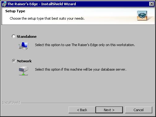 U PDATE THE RAISER S EDGE 55 5. Insert the The Raiser s Edge update CD into your server s CD-ROM.