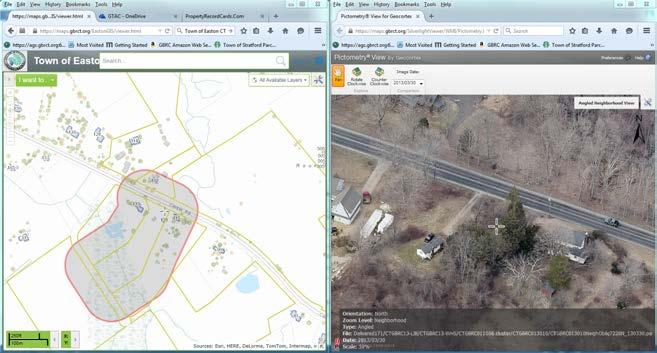 Either re-size the both the GIS Viewer window and the Pictometry View window to be viewable.