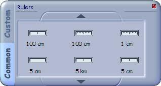 Ruler 9 Allows common and custom metric rulers to be placed on the Easibook page.