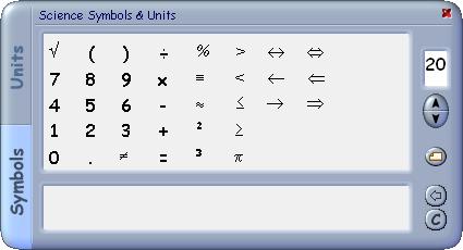 Clicking on the Symbols tab displays a palette of numbers and operators. Simply click on the numbers and symbols that you need. 20 For example, to create the measurement 23 cm: 1.