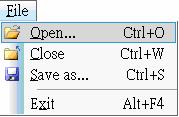 Chapter 3 3.2 Loading Source File to UWTR Buffer 3.2.1 Open File Dialog From Menu bar click [File] [Open ]. When the Open dialog displays, select and open the applicable source file (i.e., *.CDS, *.