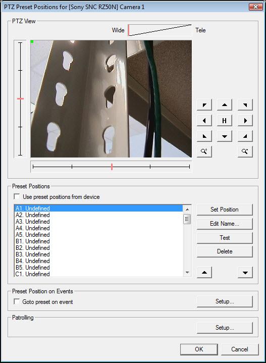 The camera s angle and zoom level are saved within the preset. You can access the position in a singlestep from the Live tab. To Set PTZ Presets from NetDVMS Administrator 1.