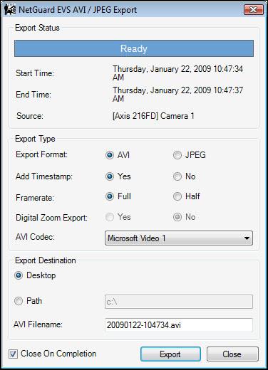 2. Once the starting point is located, in the Export section of the Function Pane, click the Start Time Set button. 3.
