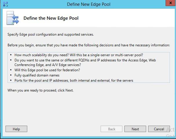 Software Installation 8.3 Defining an Edge Server You can optionally add a new Edge server to the existing topology.
