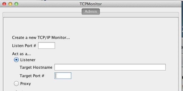 Configuring tcpmon (II) Service URL: http://www.webservicex.