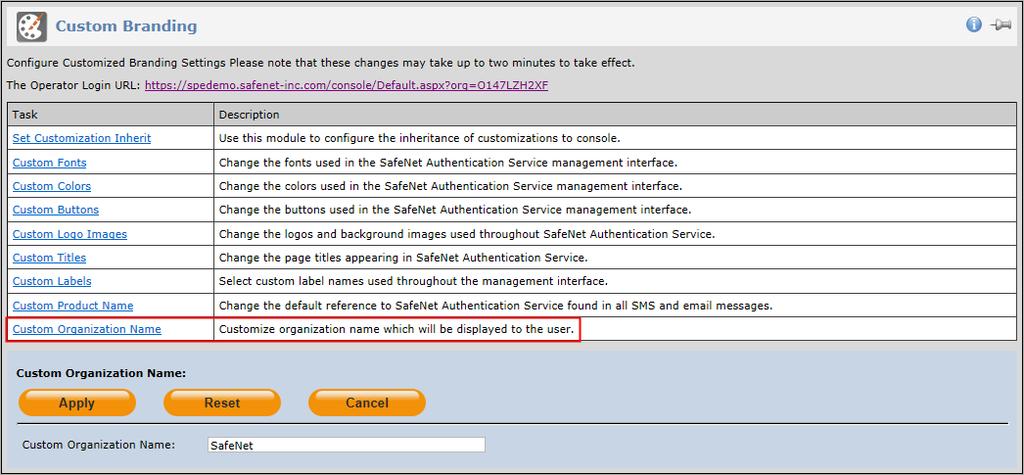 3 Enable Push OTP and MobilePASS+ for the Virtual Server Sample Push Notification Rejection Alert to Operator Customize Push Notifications Set the Custom Organization Name A Custom Organization Name