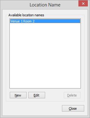 4. From the Location Name dialog box, click New. 5. From the New Location Name dialog box, enter the new name and click OK. 6.