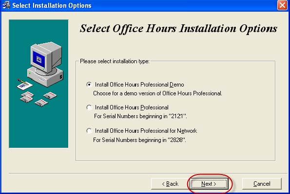 13. Select the version of Office Hours Pro: 2121 = Office Hours Pro Single User