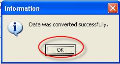 Once the data is converted and you have clicked on OK in the above step, you will be brought back to this screen.