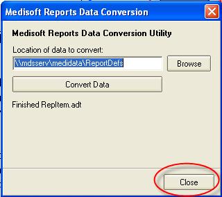 If you have multiple datasets, each time you convert the data, you will be asked to update the Focus Reports database.