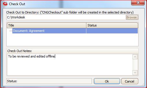 Check In/Check Out This feature allows you to edit a document offline and prevent others from making edits while you have the document checked out. There are three possible actions.