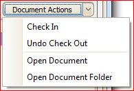 Check In/Check Out For any checked out document, two actions are possible. Check In and Undo Check Out.