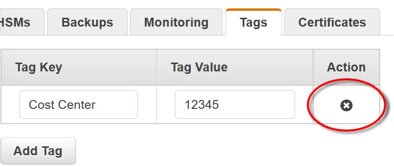 Removing Tags To remove tags (AWS CLI) At a command prompt, issue the untag-resource command, specifying the tag keys of the tags that you are removing and the ID of the cluster whose tags you are