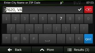 b. Tap to open the numeric keypad. c. Start entering the ZIP code. d. Find the city/town you need: The most likely ZIP code is always shown in the input field. To accept it, tap.