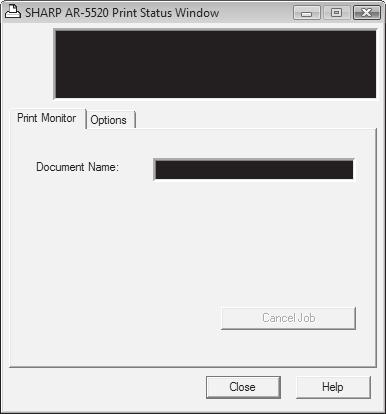 OUTLINE OF THE PRINT STATUS WINDOW When printing begins, the Print Status Window automatically opens.
