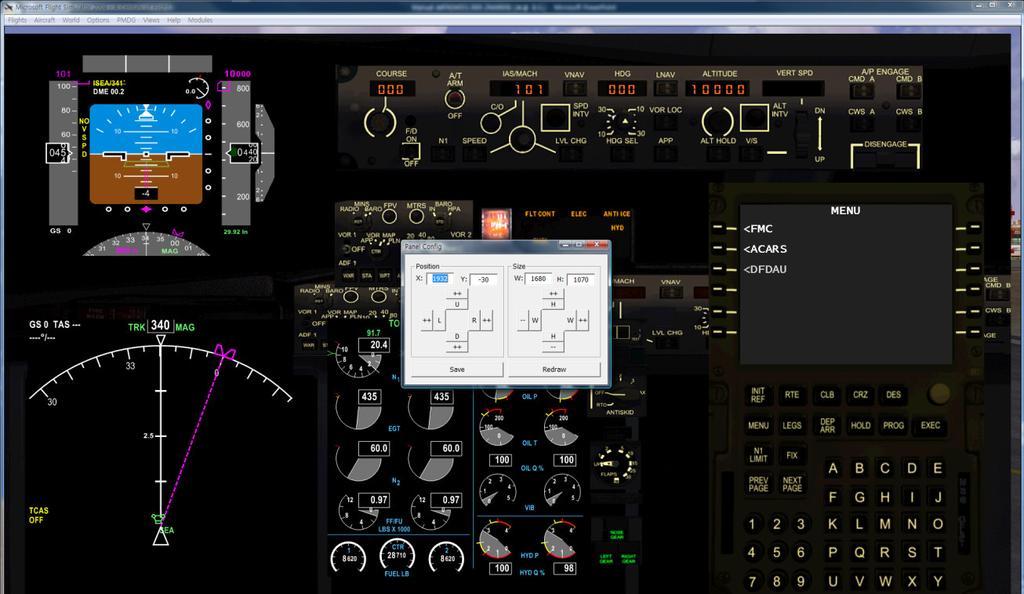 Step 5. Confirm all gauges are in right position. Otherwise you can re-position the gauges display by Panel Config window.